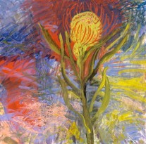 “Protea #11”  |  12” x 12”  |  Acrylic & Oil on Canvas