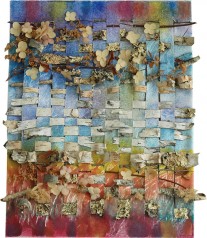 Scrap Weaving | 18″ x 24″ | Acrylic & Oil on Canvas