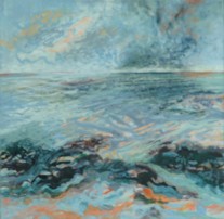 Bay Series D | 12″ x 12″ | Acrylic & Oil on Canvas