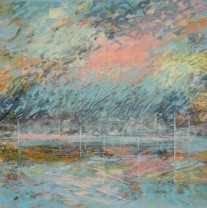 Storm Collage | 12″ x 12″ | Acrylic & Oil on Canvas