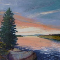 Leadbetter View | 30″ x 30″ | Acrylic & Oil on Canvas